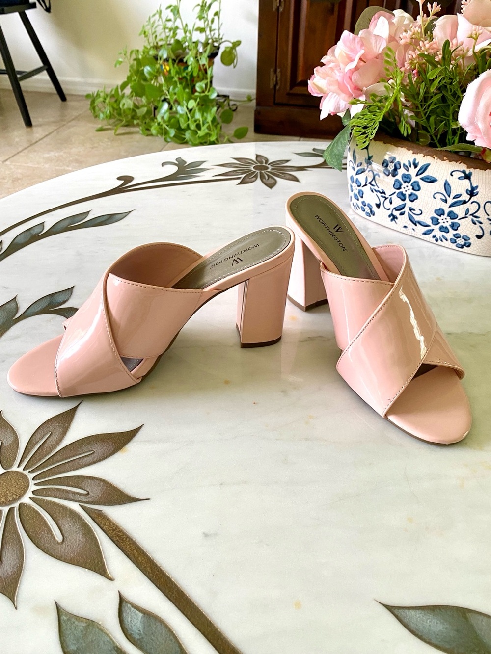 Women’s Blush Pink/Rose Worthington Cross Block Heels
